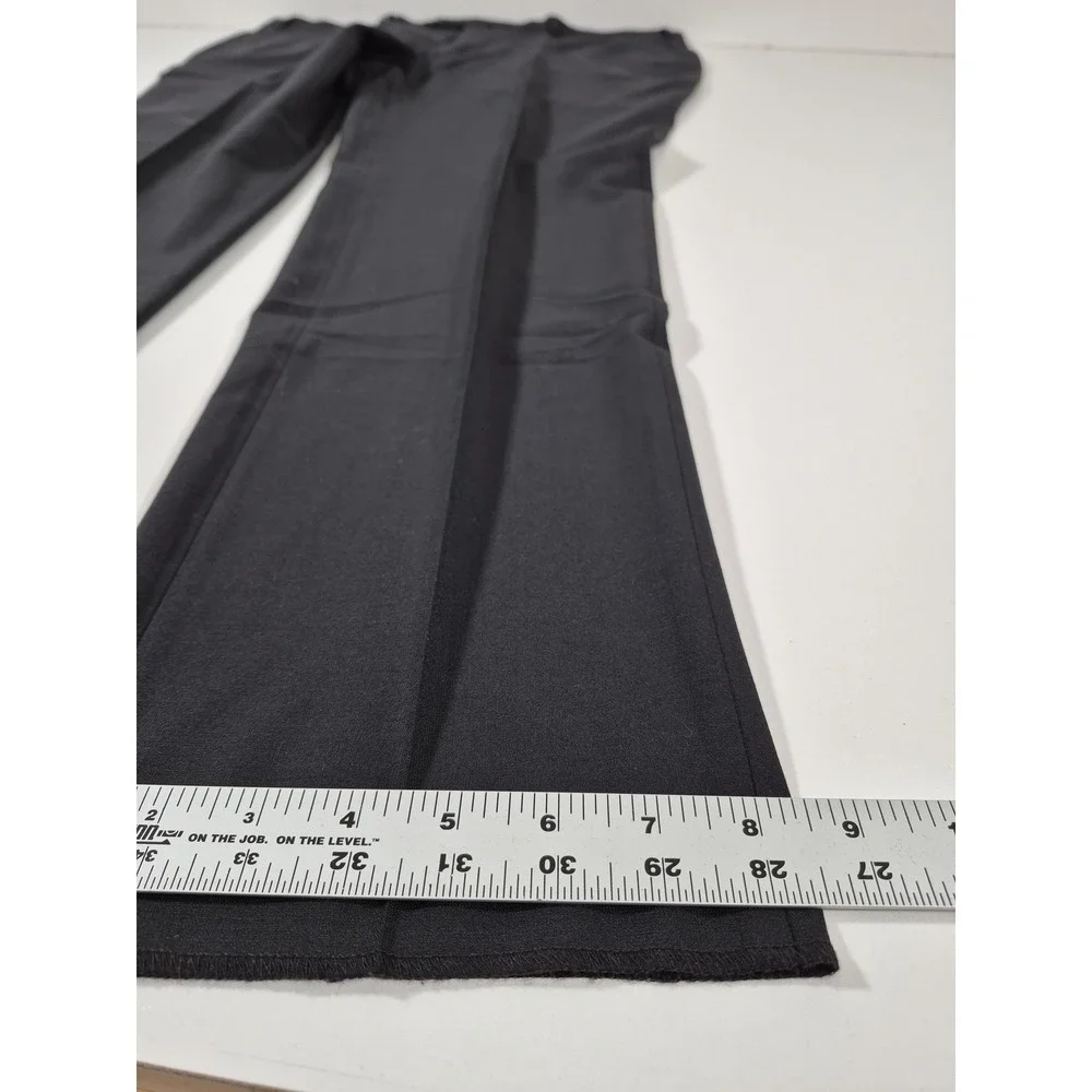 Giles & Jasper Dress Pants Mens 45x36 Black Wool Stretch Flat Front Unhemmed